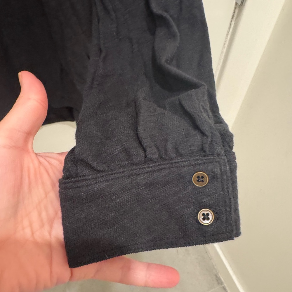 Pilcro Black Ruffled Button-Down Shirt - Picture 12 of 16